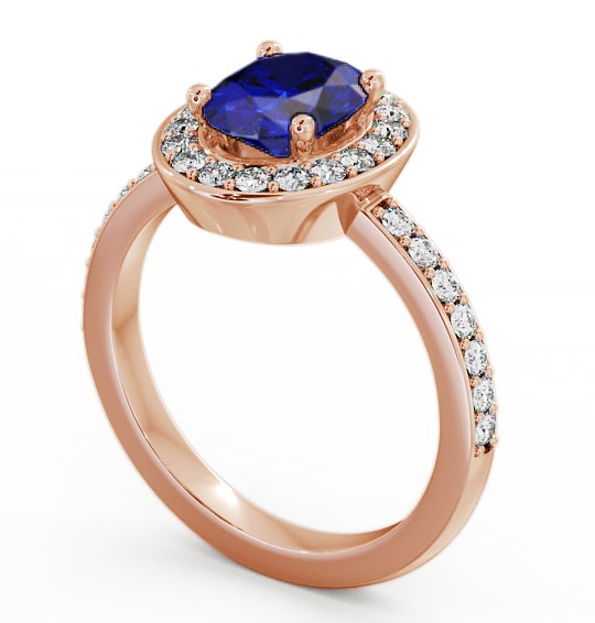Halo Blue Sapphire and Diamond 2.03ct Ring 18K Rose Gold - Ivelet ENOV8GEM_RG_BS_THUMB1