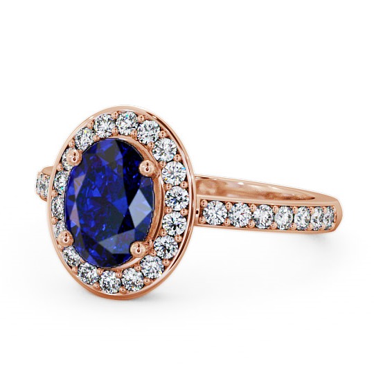  Halo Blue Sapphire and Diamond 2.03ct Ring 9K Rose Gold - Ivelet ENOV8GEM_RG_BS_THUMB2 