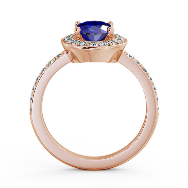 Halo Blue Sapphire and Diamond 2.03ct Ring 18K Rose Gold - Ivelet ENOV8GEM_RG_BS_UP