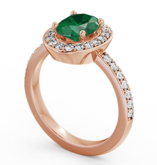 Halo Emerald and Diamond 1.74ct Ring 9K Rose Gold - Ivelet ENOV8GEM_RG_EM_THUMB1