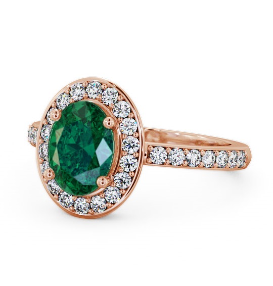  Halo Emerald and Diamond 1.74ct Ring 9K Rose Gold - Ivelet ENOV8GEM_RG_EM_THUMB2 