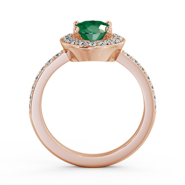 Halo Emerald and Diamond 1.74ct Ring 9K Rose Gold - Ivelet ENOV8GEM_RG_EM_UP