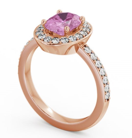 Halo Pink Sapphire and Diamond 2.03ct Ring 18K Rose Gold ENOV8GEM_RG_PS_THUMB1
