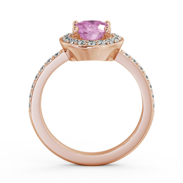 Halo Pink Sapphire and Diamond 2.03ct Ring 18K Rose Gold - Ivelet ENOV8GEM_RG_PS_UP