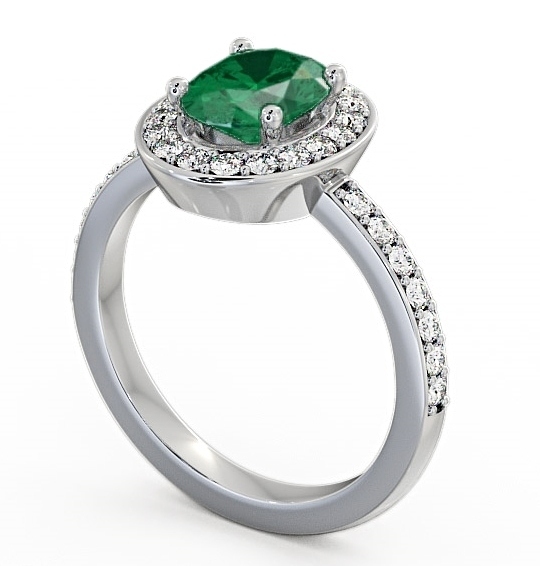 Halo Emerald and Diamond 1.74ct Ring 18K White Gold ENOV8GEM_WG_EM_THUMB1 