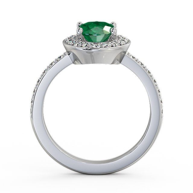 Halo Emerald and Diamond 1.74ct Ring 18K White Gold - Ivelet ENOV8GEM_WG_EM_UP