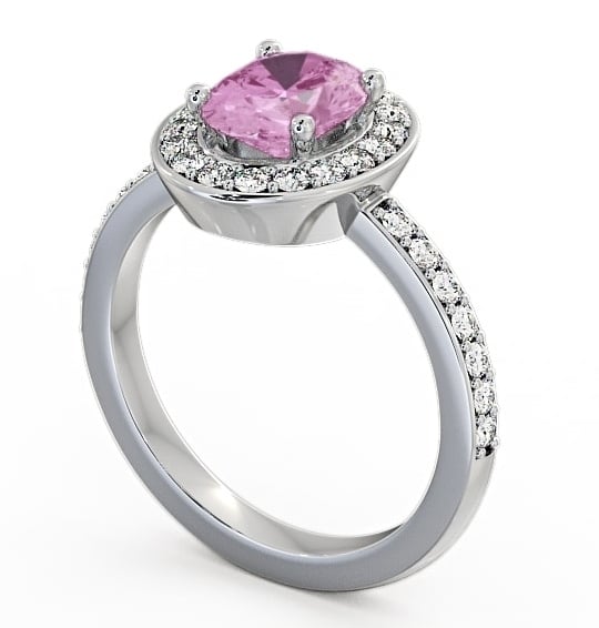  Halo Pink Sapphire and Diamond 2.03ct Ring 18K White Gold - Ivelet ENOV8GEM_WG_PS_THUMB1 