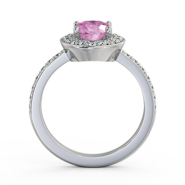 Halo Pink Sapphire and Diamond 2.03ct Ring 18K White Gold - Ivelet ENOV8GEM_WG_PS_UP