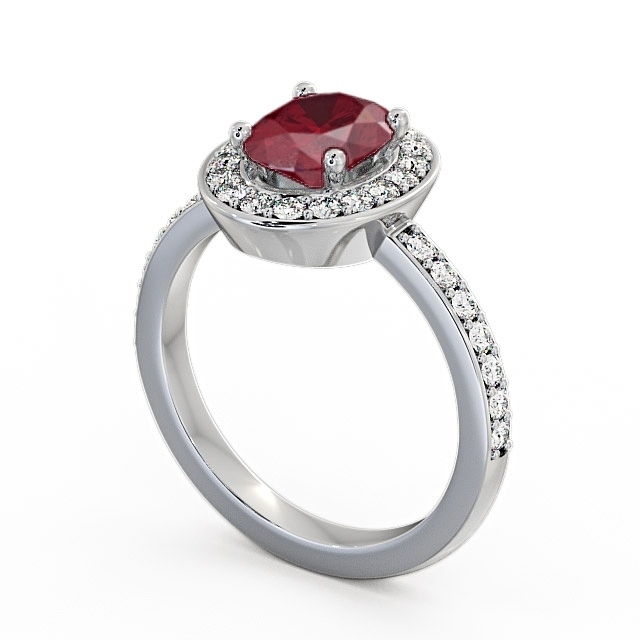 Halo Ruby and Diamond 2.03ct Ring Platinum - Ivelet ENOV8GEM_WG_RU_SIDE