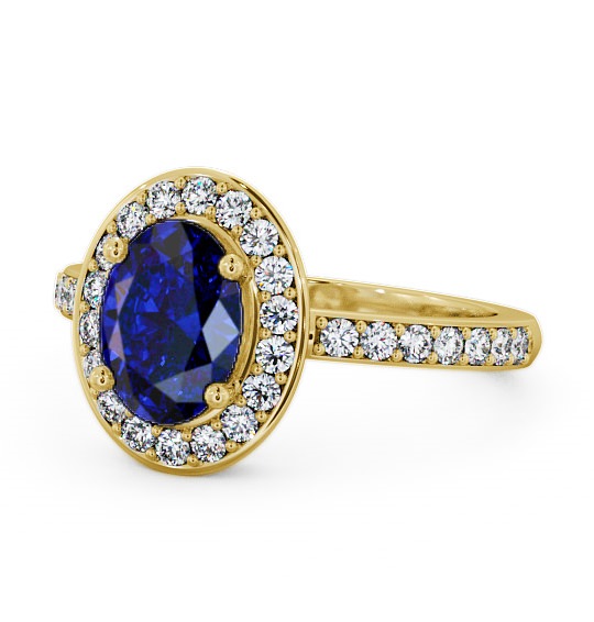  Halo Blue Sapphire and Diamond 2.03ct Ring 18K Yellow Gold - Ivelet ENOV8GEM_YG_BS_THUMB2 