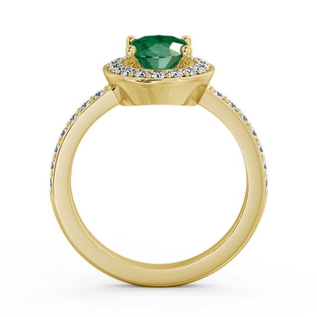 Halo Emerald and Diamond 1.74ct Ring 9K Yellow Gold - Ivelet ENOV8GEM_YG_EM_UP
