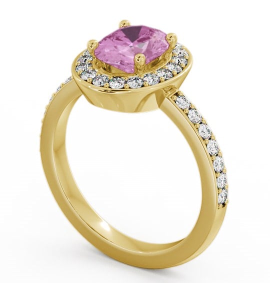 Halo Pink Sapphire and Diamond 2.03ct Ring 18K Yellow Gold - Ivelet ENOV8GEM_YG_PS_THUMB1