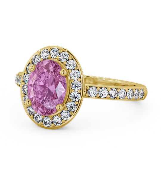  Halo Pink Sapphire and Diamond 2.03ct Ring 9K Yellow Gold - Ivelet ENOV8GEM_YG_PS_THUMB2 