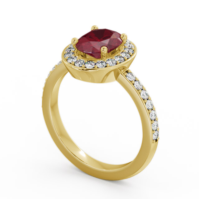 Halo Ruby and Diamond 2.03ct Ring 9K Yellow Gold - Ivelet ENOV8GEM_YG_RU_SIDE