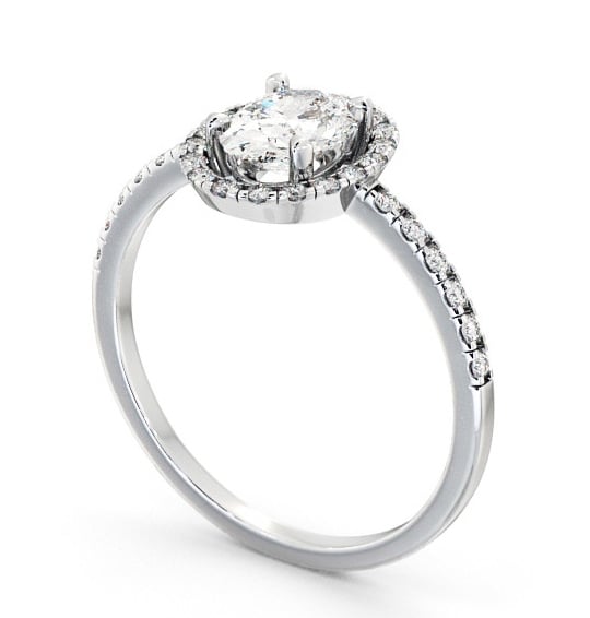  Halo Oval Diamond Engagement Ring Platinum - Clunie ENOV9_WG_THUMB1_4 