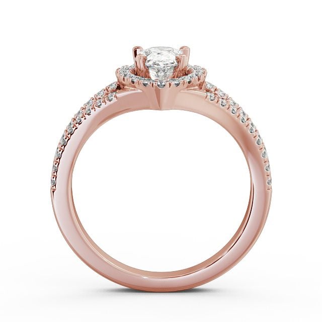 Halo Pear Diamond Engagement Ring 9K Rose Gold - Elena ENPE10_RG_UP
