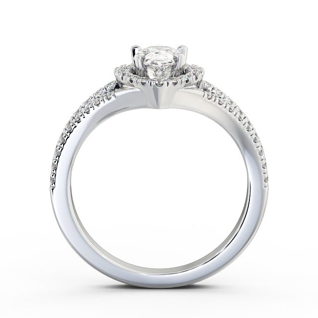Halo Pear Diamond Engagement Ring Platinum - Elena ENPE10_WG_UP