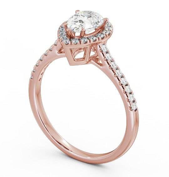 Halo Pear Diamond High Setting Engagement Ring 18K Rose Gold ENPE11_RG_THUMB1