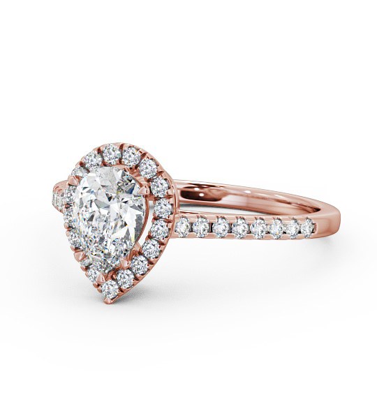 Halo Pear Diamond Engagement Ring 9K Rose Gold - Vallois ENPE11_RG_THUMB2 