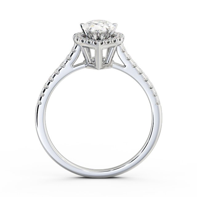 Halo Pear Diamond Engagement Ring Palladium - Vallois ENPE11_WG_UP