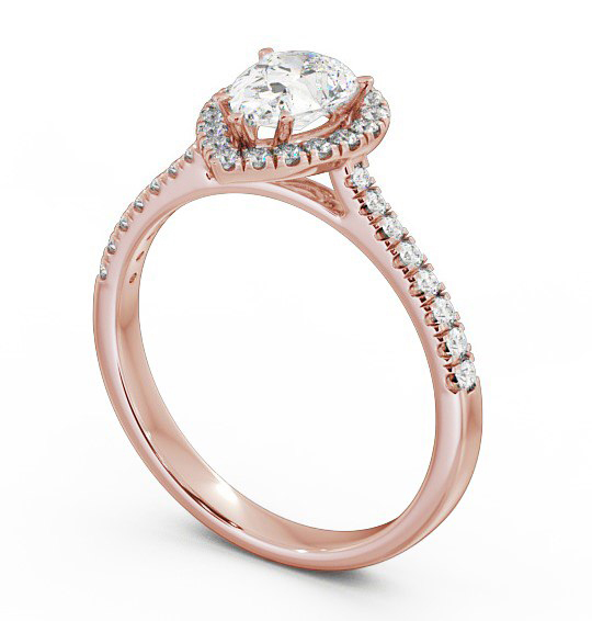 Halo Pear Diamond Classic Engagement Ring 9K Rose Gold ENPE12_RG_THUMB1 