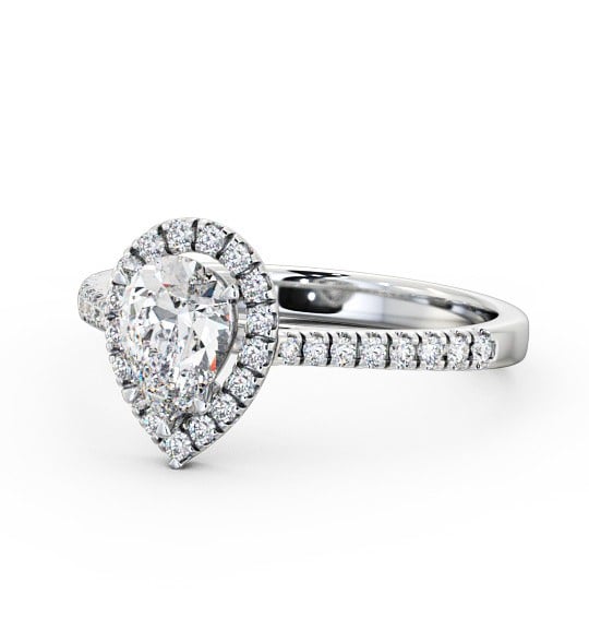  Halo Pear Diamond Engagement Ring 9K White Gold - Zara ENPE12_WG_THUMB2 