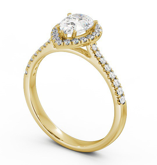 Halo Pear Diamond Classic Engagement Ring 9K Yellow Gold ENPE12_YG_THUMB1 