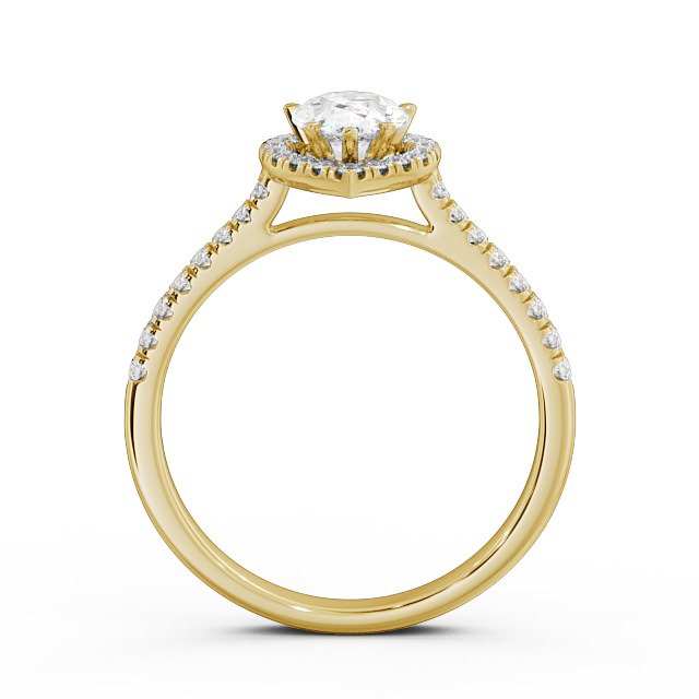 Halo Pear Diamond Engagement Ring 18K Yellow Gold - Zara ENPE12_YG_UP