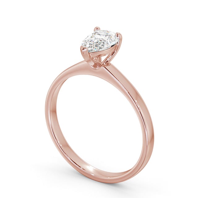 Pear Diamond Engagement Ring 18K Rose Gold Solitaire - Mosset ENPE13_RG_SIDE