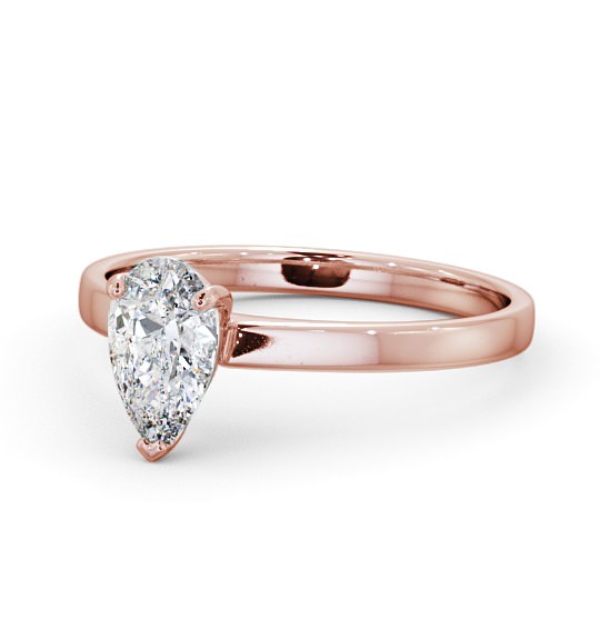  Pear Diamond Engagement Ring 18K Rose Gold Solitaire - Mosset ENPE13_RG_THUMB2 