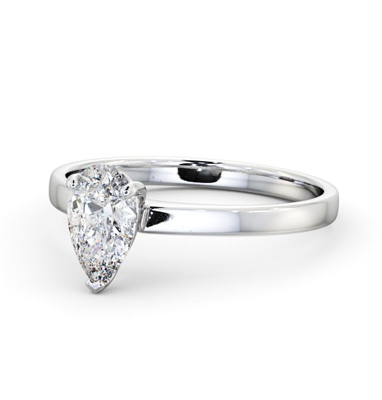 Pear Diamond Classic 3 Prong Engagement Ring Palladium Solitaire ENPE13_WG_THUMB2 