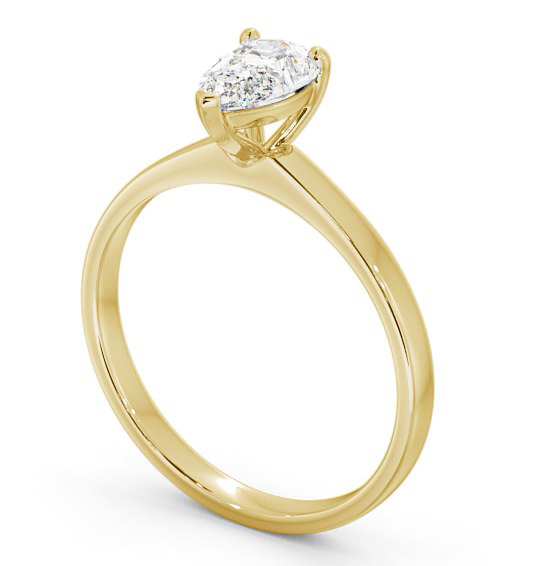 Pear Diamond Classic 3 Prong Engagement Ring 9K Yellow Gold Solitaire ENPE13_YG_THUMB1