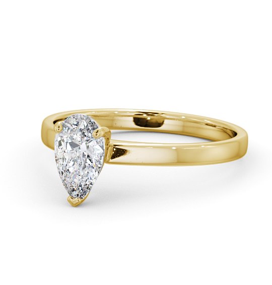  Pear Diamond Engagement Ring 9K Yellow Gold Solitaire - Mosset ENPE13_YG_THUMB2 