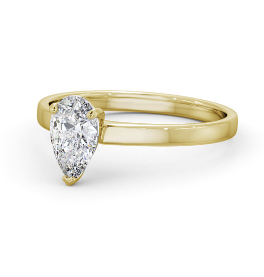 Mosset Pear Diamond Engagement Ring Three Claw High Setting ENPE13_YG_THUMB2 