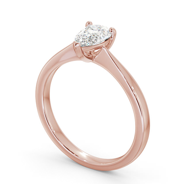 Pear Diamond Engagement Ring 18K Rose Gold Solitaire - Ilmer ENPE14_RG_SIDE