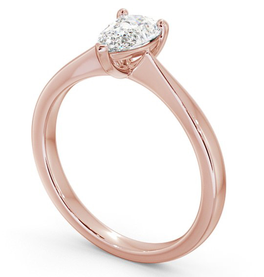 Pear Diamond Tapered Band Engagement Ring 18K Rose Gold Solitaire ENPE14_RG_THUMB1