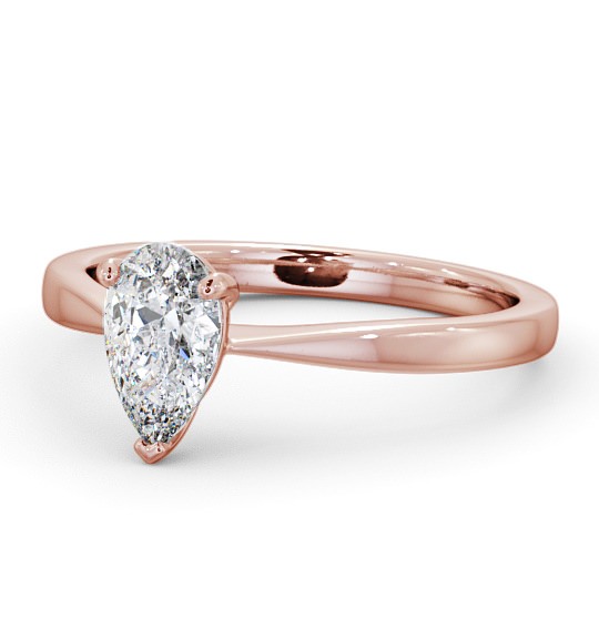Pear Diamond Tapered Band Engagement Ring 9K Rose Gold Solitaire ENPE14_RG_THUMB2 
