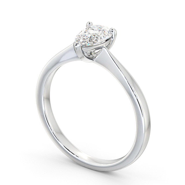 Pear Diamond Engagement Ring Palladium Solitaire - Ilmer ENPE14_WG_SIDE