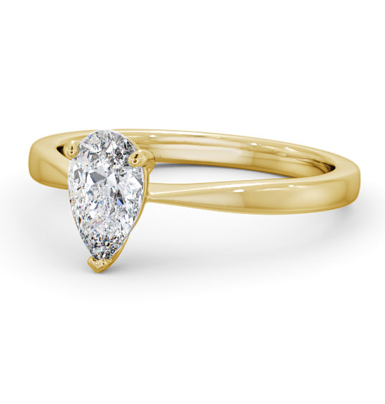 Ilmer Pear Diamond Engagement Ring Three Claw Tapered Band ENPE14_YG_THUMB2 