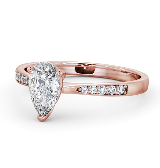  Pear Diamond Engagement Ring 18K Rose Gold Solitaire With Side Stones - Autori ENPE15S_RG_THUMB2 