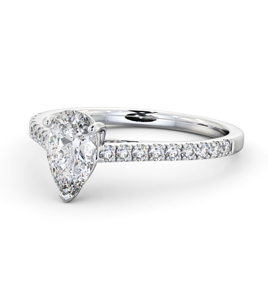  Pear Diamond Engagement Ring Palladium Solitaire With Side Stones - Clousta ENPE16_WG_THUMB2 
