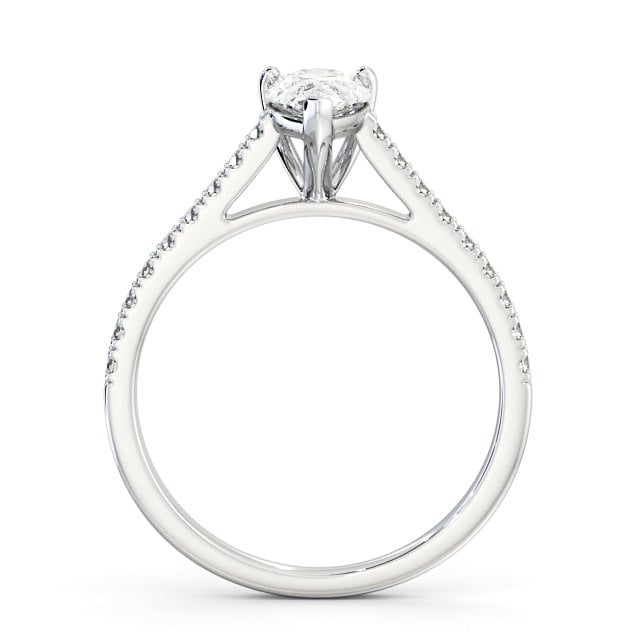 Pear Diamond Engagement Ring Platinum Solitaire With Side Stones - Clousta ENPE16_WG_UP