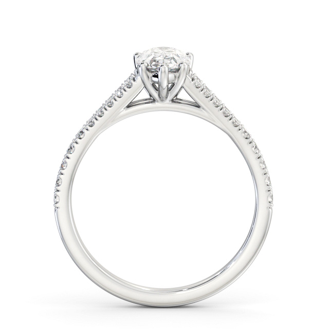 Pear Diamond Engagement Ring Palladium Solitaire With Side Stones - Olsen ENPE19S_WG_UP