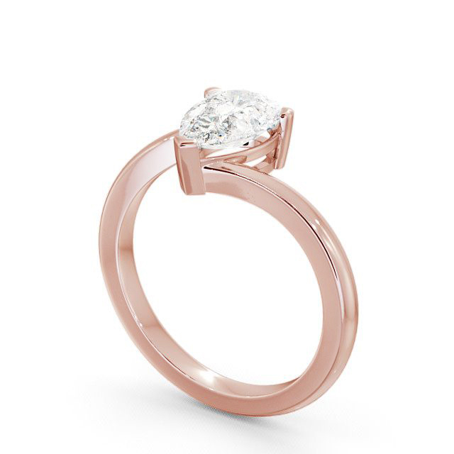 Pear Diamond Engagement Ring 18K Rose Gold Solitaire - Alva ENPE1_RG_SIDE