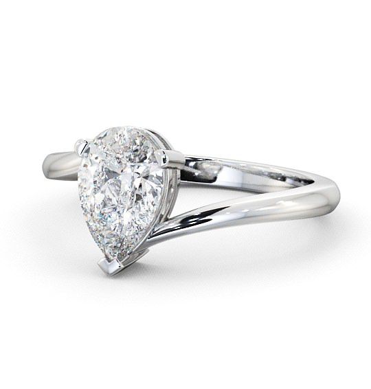  Pear Diamond Engagement Ring Platinum Solitaire - Alva ENPE1_WG_THUMB2 