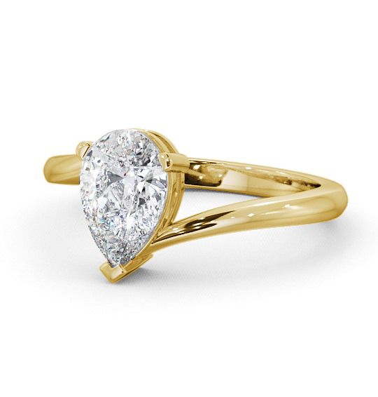  Pear Diamond Engagement Ring 18K Yellow Gold Solitaire - Alva ENPE1_YG_THUMB2 