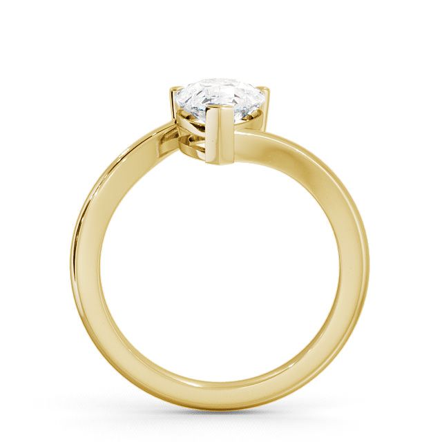 Pear Diamond Engagement Ring 18K Yellow Gold Solitaire - Alva ENPE1_YG_UP