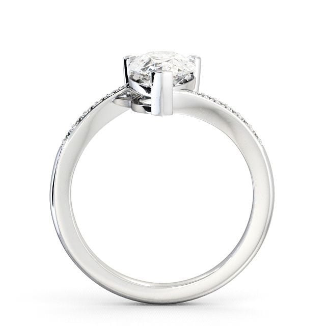 Pear Diamond Engagement Ring Platinum Solitaire With Side Stones - Alderley ENPE1S_WG_UP