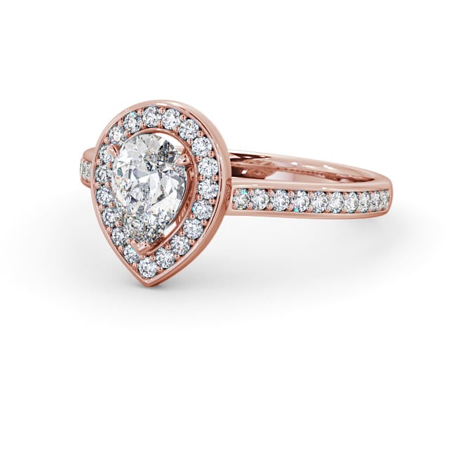 Halo Pear Diamond Engagement Ring 9K Rose Gold - Sophie ENPE20_RG_FLAT
