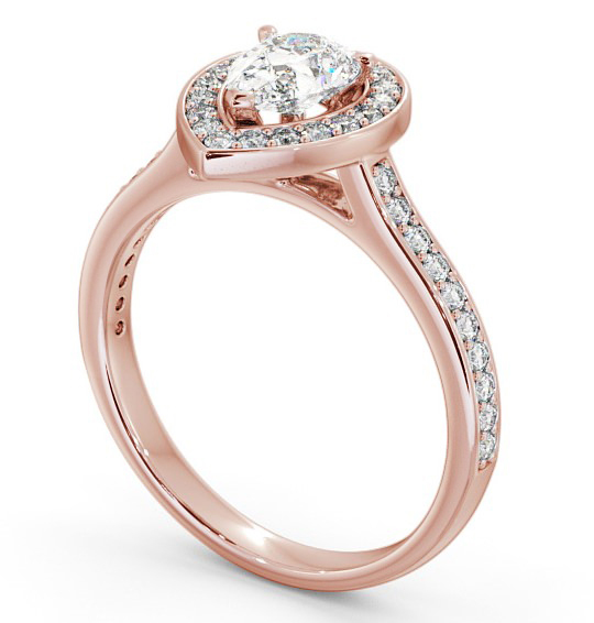 Halo Pear Diamond Traditional Engagement Ring 18K Rose Gold ENPE20_RG_THUMB1 